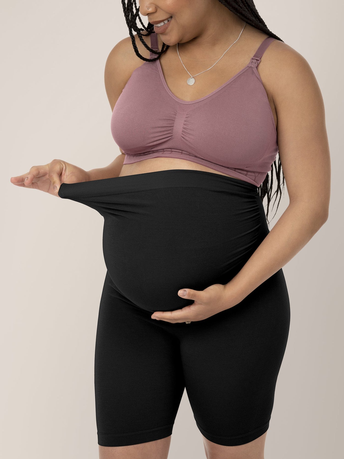 Seamless Bamboo Maternity Thigh Saver | Black