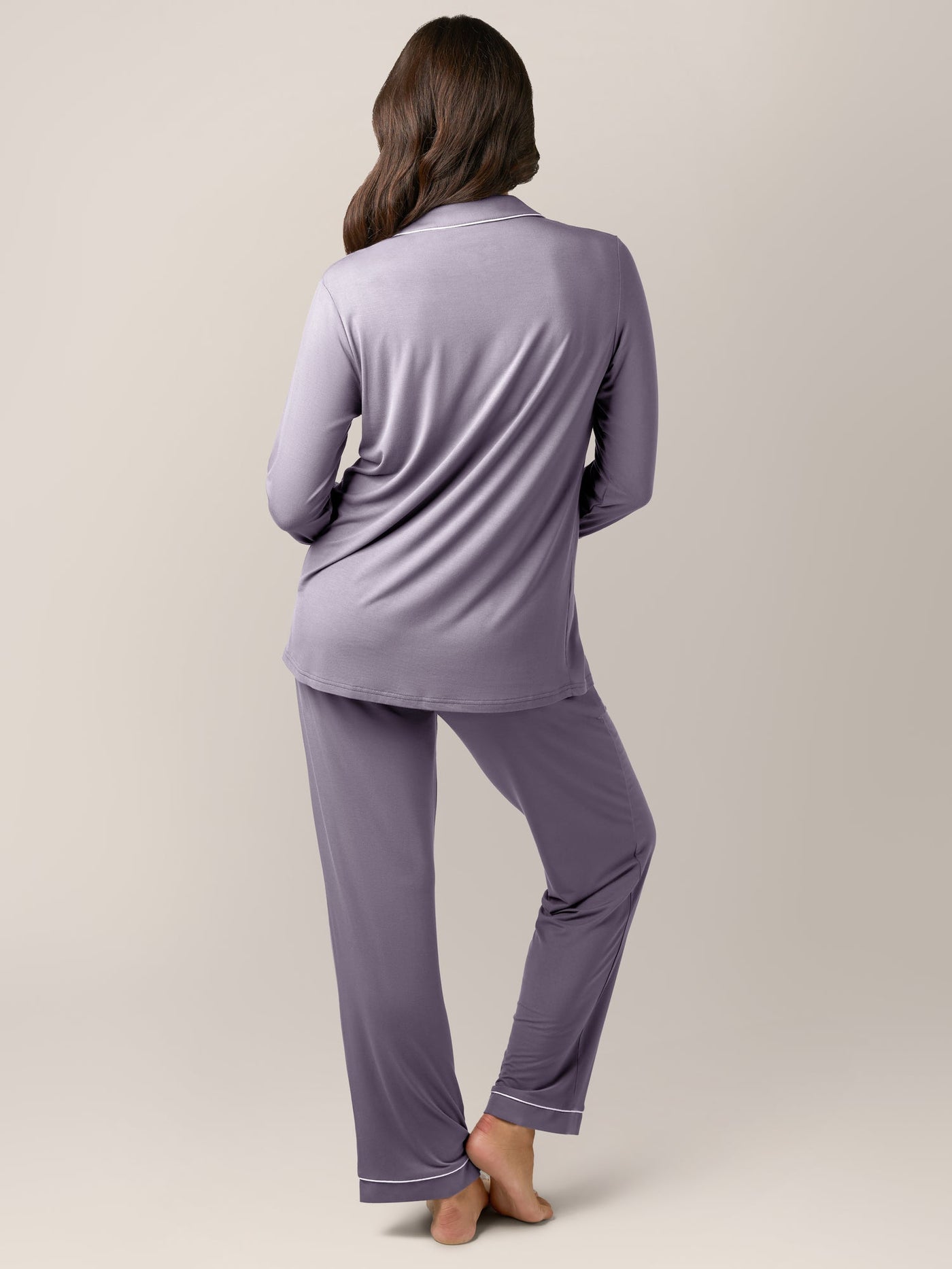 Clea Bamboo Long Sleeve Pajama Set | Granite