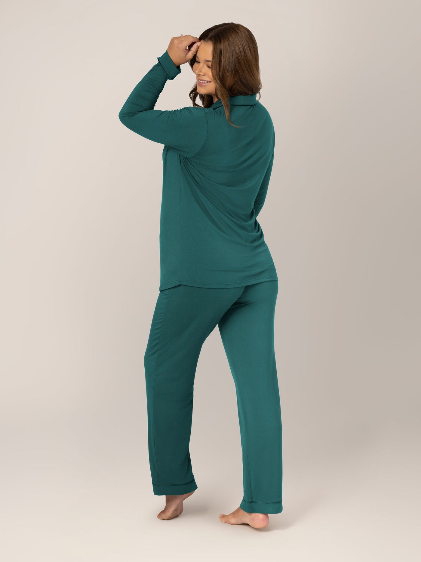 Clea Bamboo Long Sleeve Pajama Set | Evergreen