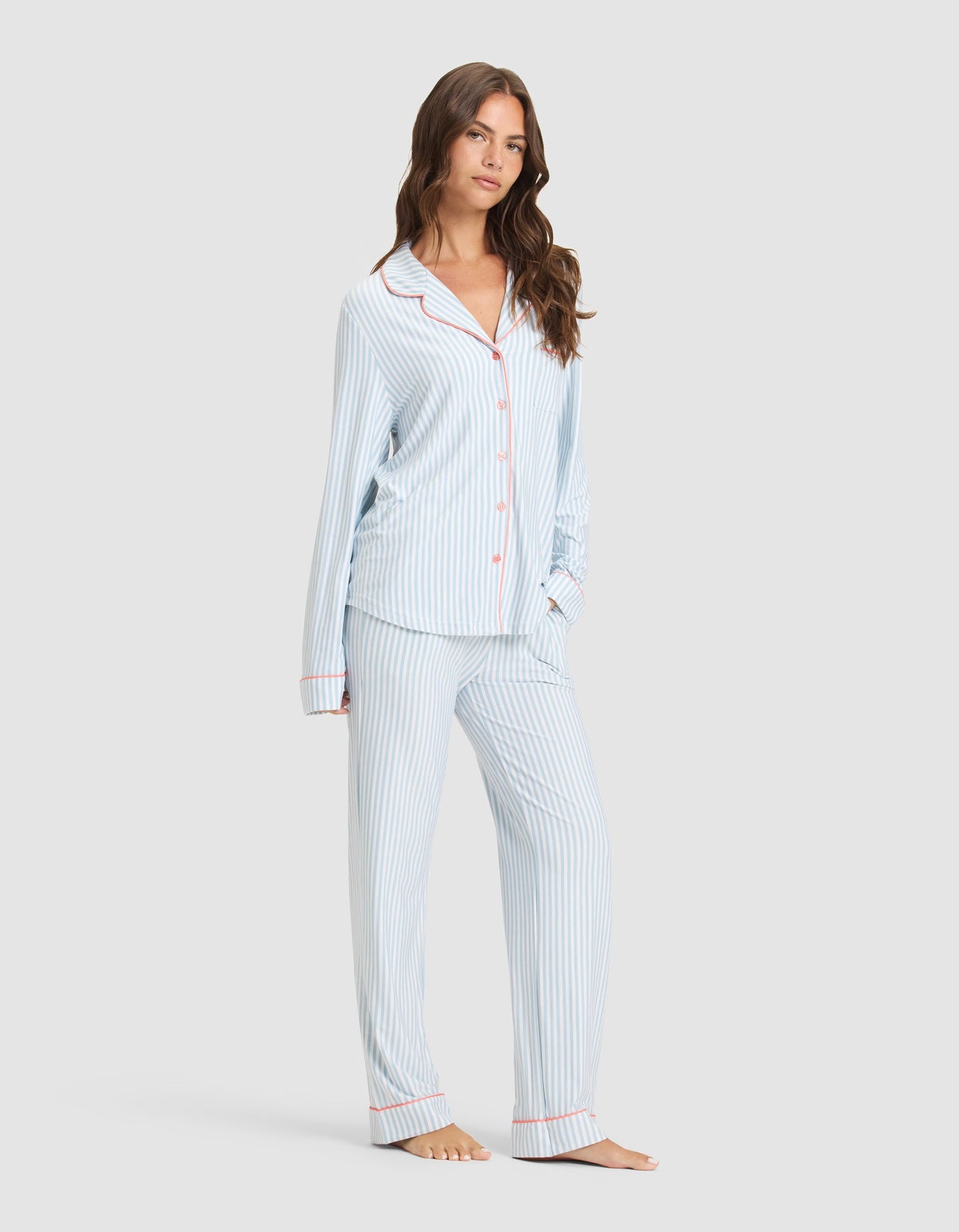 Women's Bamboo Stretch-Knit Long Sleeve Pajama Set