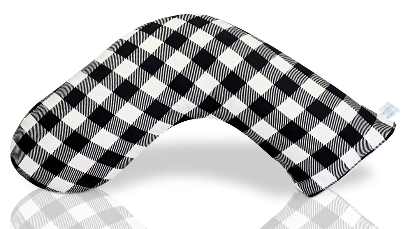 Luna Lullaby Nursing Pillow - Black & White Buffalo Check