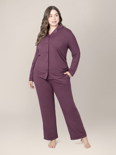 Clea Bamboo Long Sleeve Pajama Set | Burgundy Plum