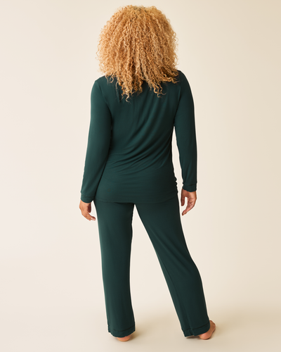 Clea Bamboo Long Sleeve Pajama Set | Evergreen