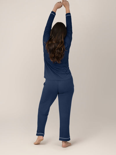 Clea Bamboo Long Sleeve Pajama Set | Navy