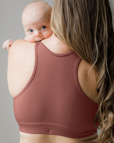 French Terry Racerback Nursing & Sleep Bra | Redwood