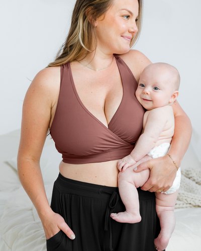 French Terry Racerback Nursing & Sleep Bra | Redwood