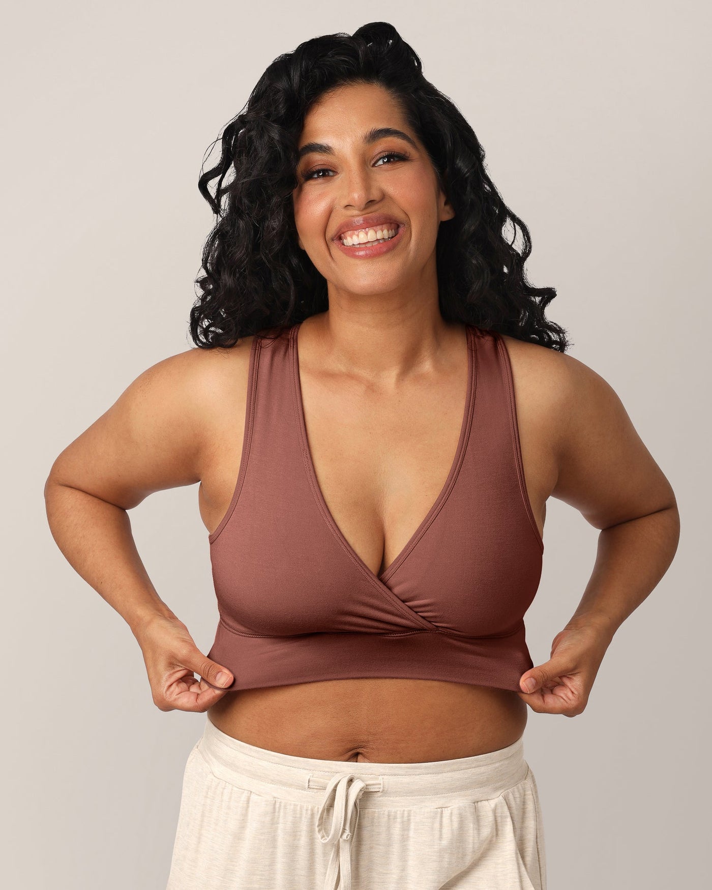 French Terry Racerback Nursing & Sleep Bra | Redwood