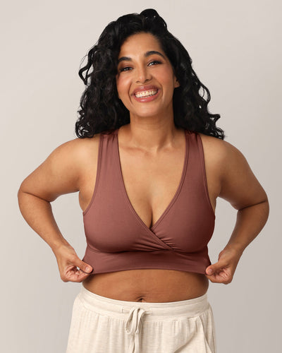French Terry Racerback Nursing & Sleep Bra | Redwood