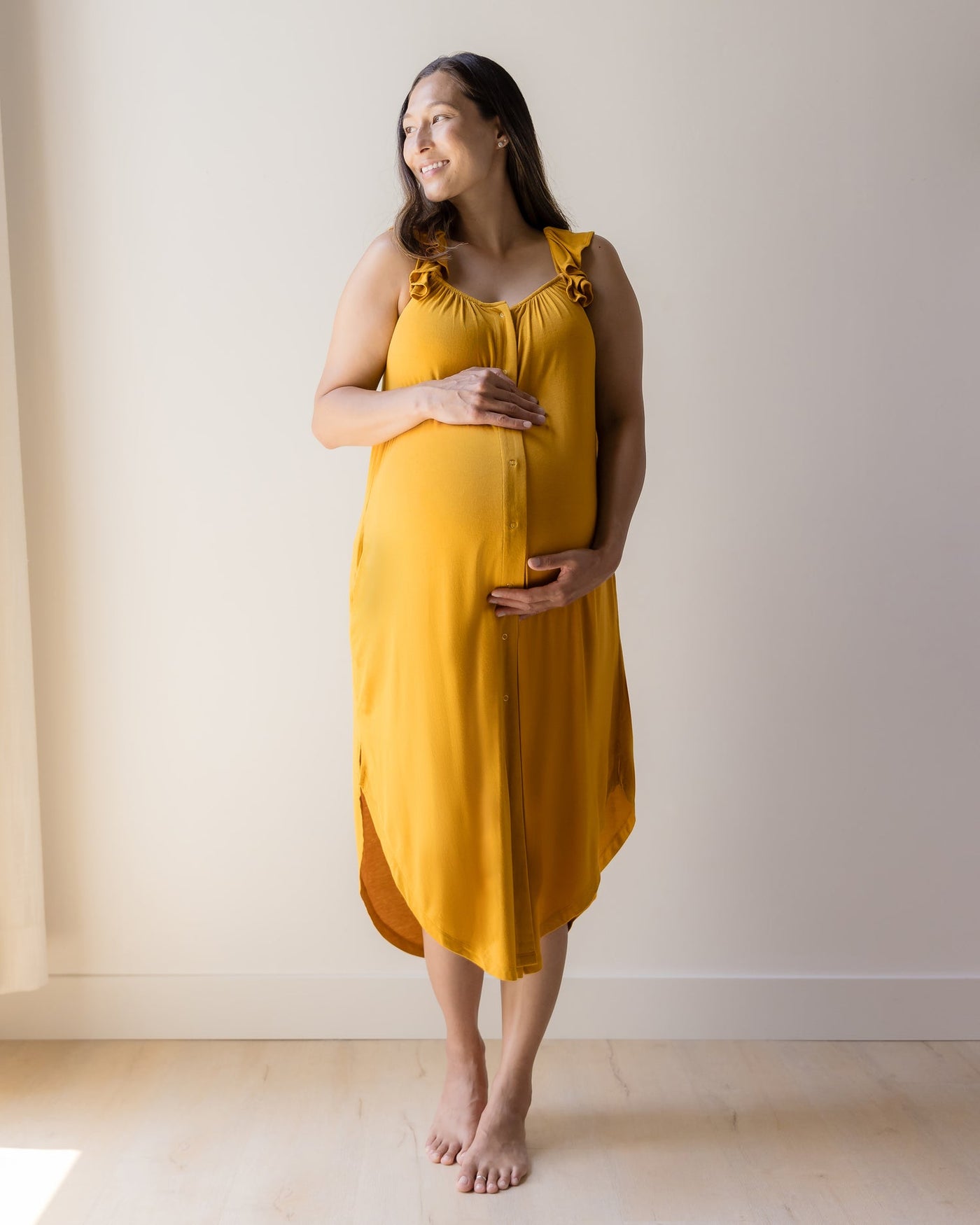 Ruffle Strap Labor & Delivery Gown | Honey