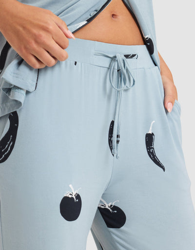 Women's Bamboo Stretch-Knit Short Sleeve & Pant Pajama Set
