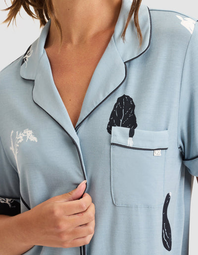 Women's Bamboo Stretch-Knit Short Sleeve Pajama Set