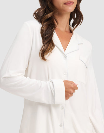 Women's Bamboo Stretch-Knit Long Sleeve Pajama Set