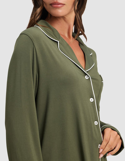 Women's Bamboo Stretch-Knit Long Sleeve Pajama Set
