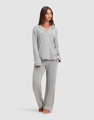 Women's Bamboo Stretch-Knit Long Sleeve Pajama Set TALL