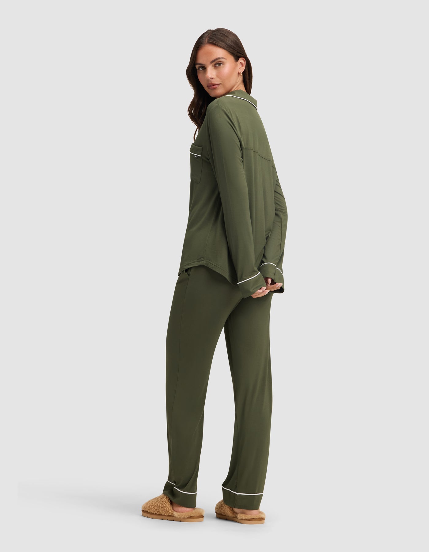 Women's Bamboo Stretch-Knit Long Sleeve Pajama Set