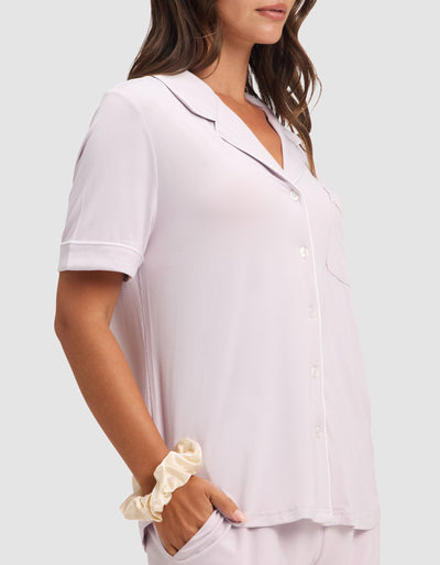 Women's Bamboo Stretch-Knit Short Sleeve Pajama Set