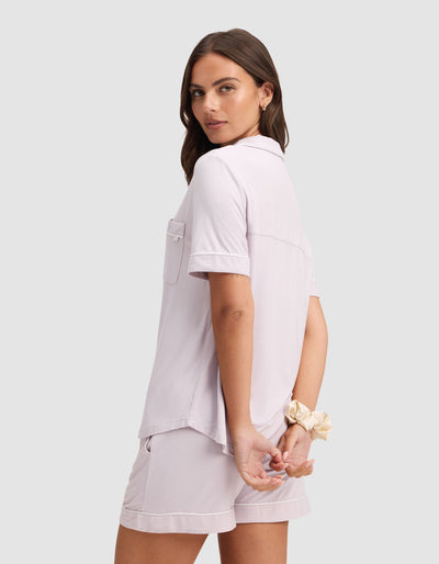 Women's Bamboo Stretch-Knit Short Sleeve Pajama Set